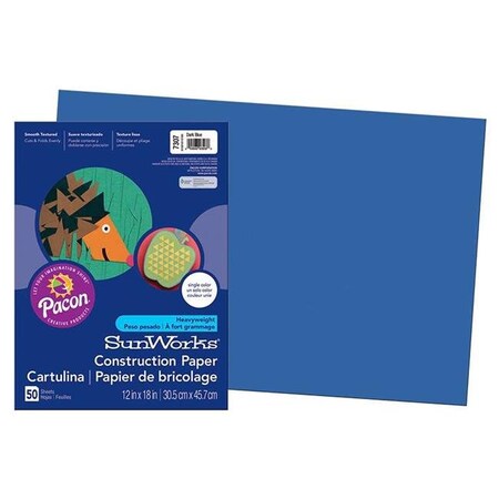 Pacon Corporation Pacon PAC7307BN 12 x 18 in. Construction Paper; Dark Blue - Pack of 10 PAC7307BN